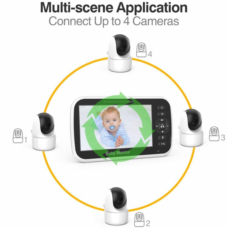 5 inch LCD Screen Auto Night Vision Baby Monitor, US Plug, EU Plug, UK Plug, AU Plug 5 inch LCD Screen Auto Night Vision Baby Monitor, US Plug, EU Plug, UK Plug, AU Plug